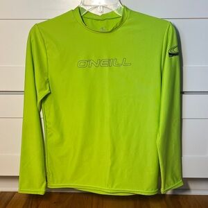 O’Neill Youth Basic Skins 50+ Long Sleeve Sun Shirt Neon Green Size 14
